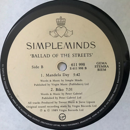 Simple Minds : Ballad Of The Streets (12", EP)