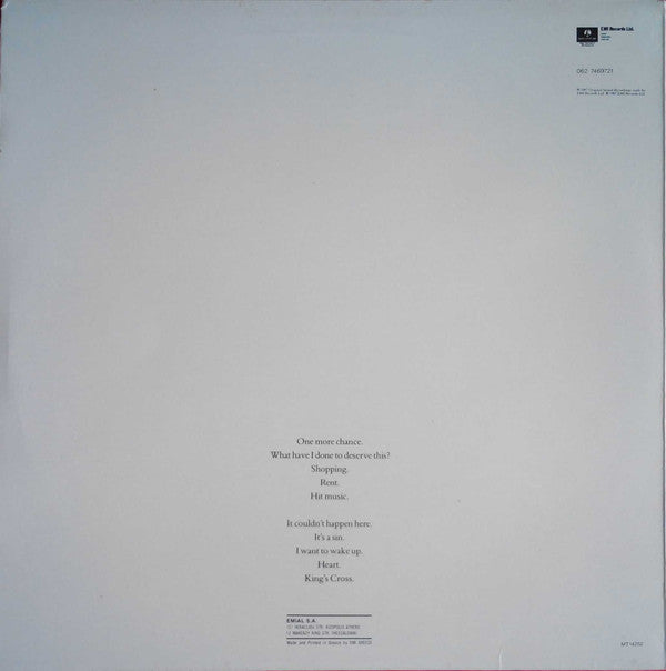 Pet Shop Boys : Actually (LP, Album)