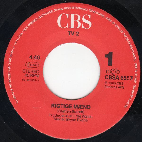 tv-2 : Rigtige Mænd / Eventyr For Begyndere (7")