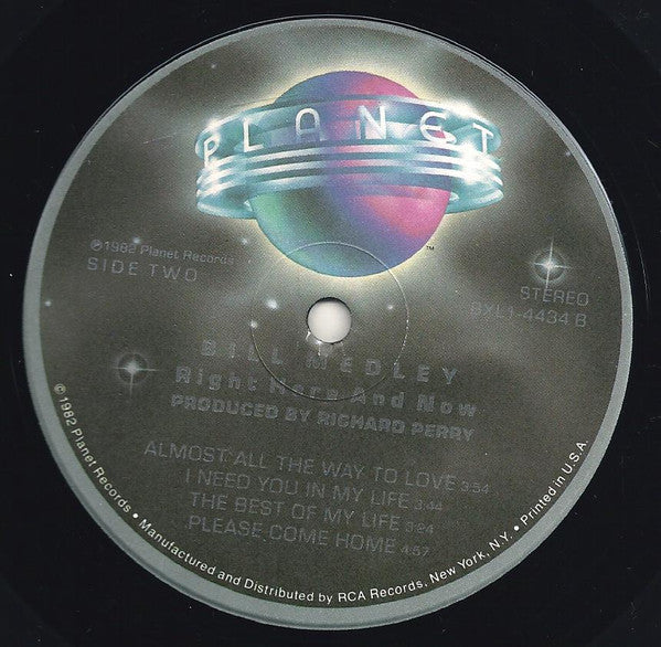 Bill Medley : Right Here And Now (LP, Album)
