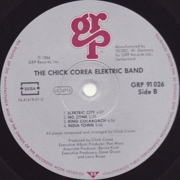 The Chick Corea Elektric Band : The Chick Corea Elektric Band (LP, Album)
