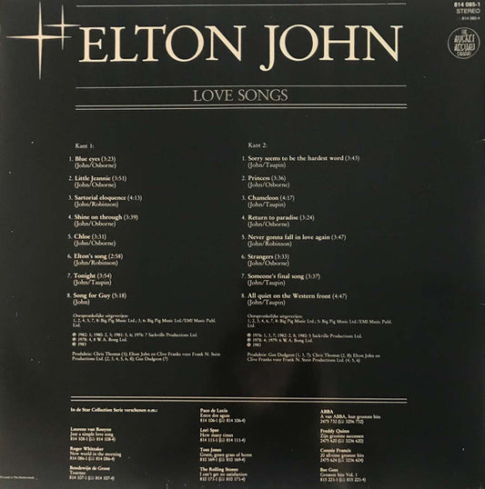 Elton John : Love Songs (LP, Comp, Gat)