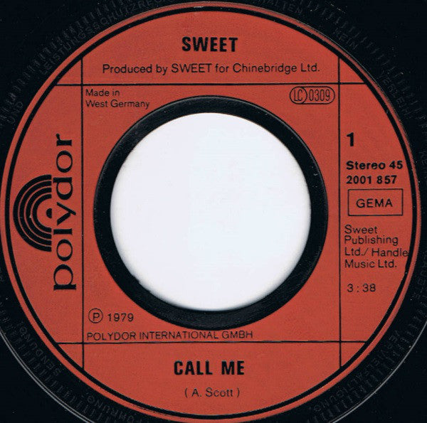 The Sweet : Call Me (7", Single)