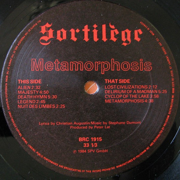Sortilège : Metamorphosis (LP, Album)