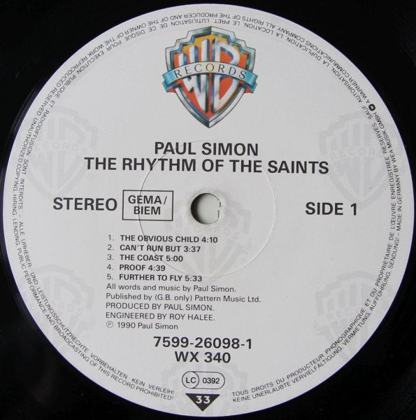 Paul Simon : The Rhythm Of The Saints (LP, Album)