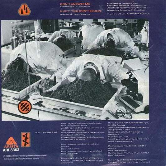 The Alan Parsons Project : Don't Answer Me (7", Single)