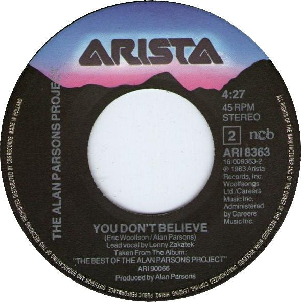 The Alan Parsons Project : Don't Answer Me (7", Single)