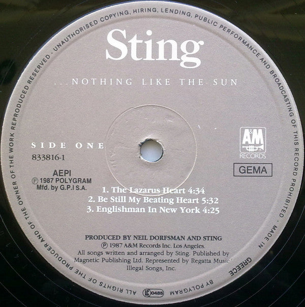 Sting : ...Nothing Like The Sun (2xLP, Album)