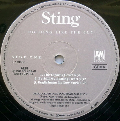 Sting : ...Nothing Like The Sun (2xLP, Album)
