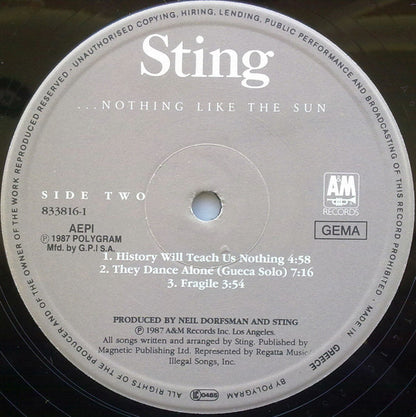 Sting : ...Nothing Like The Sun (2xLP, Album)