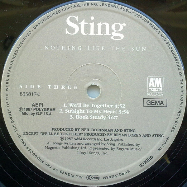 Sting : ...Nothing Like The Sun (2xLP, Album)
