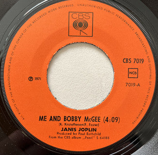 Janis Joplin : Me And Bobby McGee / Half Moon (7", Single)