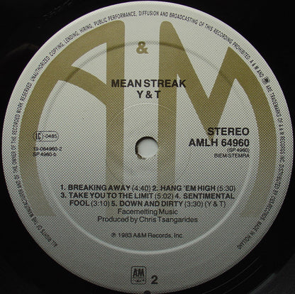 Y & T : Mean Streak (LP, Album)