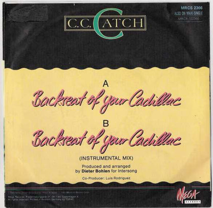 C.C. Catch : Backseat Of Your Cadillac (7")