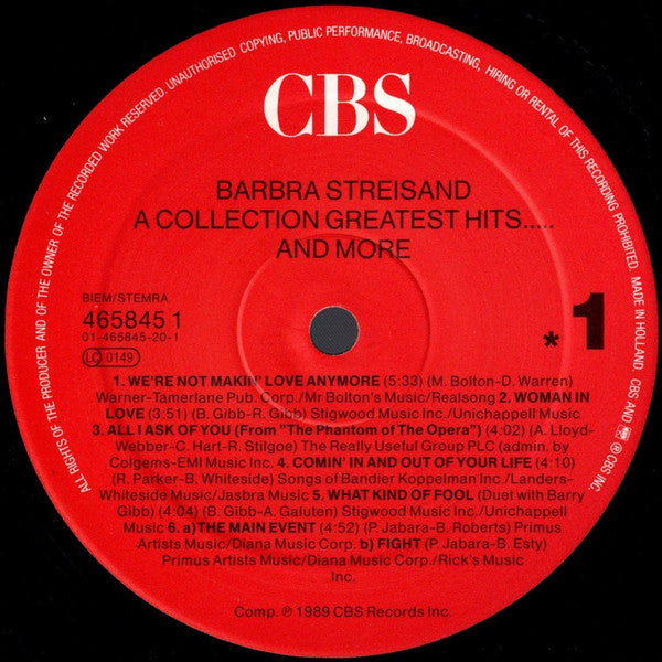 Barbra Streisand : A Collection Greatest Hits...And More (LP, Comp)