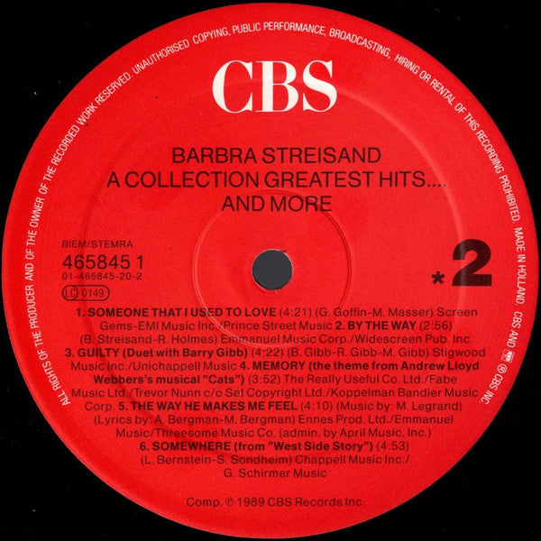 Barbra Streisand : A Collection Greatest Hits...And More (LP, Comp)