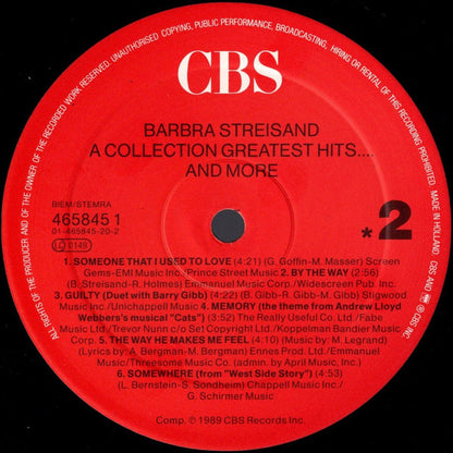 Barbra Streisand : A Collection Greatest Hits...And More (LP, Comp)