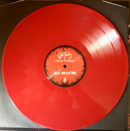 Obituary : Cause Of Death - Live Infection (LP, Album, Red)