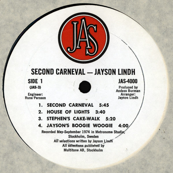 Jayson Lindh* : Second Carneval (LP, Album)