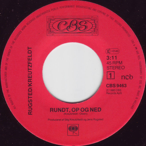 Rugsted/Kreutzfeldt : Rundt Op Og Ned / Da Du Var Min Helt Alene (7", Single)