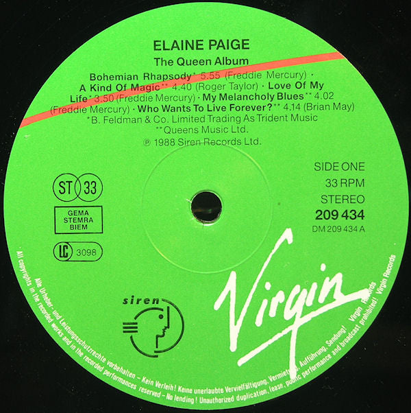 Elaine Paige : The Queen Album (LP, Album)