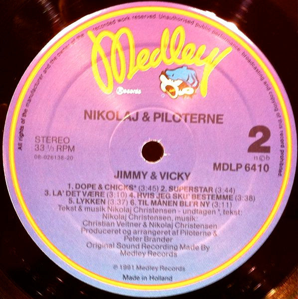 Nikolaj & Piloterne : Jimmy & Vicky (LP, Album)