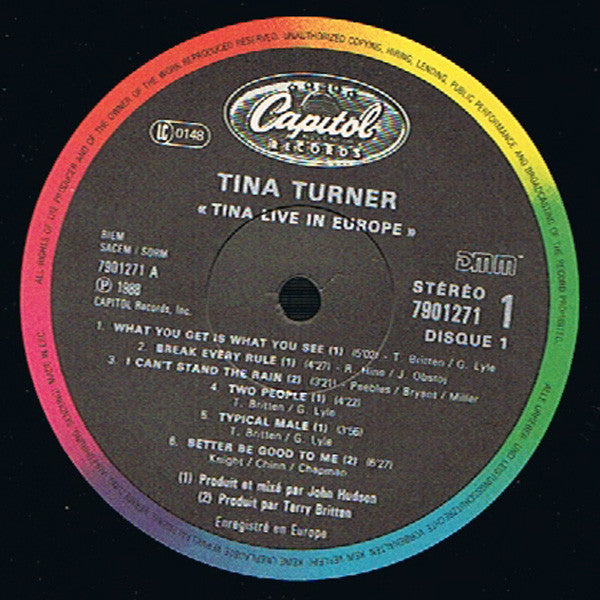 Tina Turner : Tina Live In Europe (2xLP, Album, Gat)