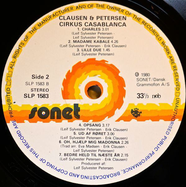 Clausen & Petersen : Cirkus Casablanca (LP, Album)