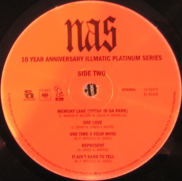 Nas : 10 Year Anniversary Illmatic Platinum Series (2xLP, Album, RE, RM)