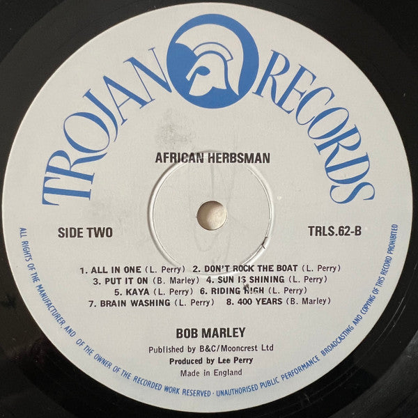 Bob Marley & The Wailers : African Herbsman (LP, Album, RE)