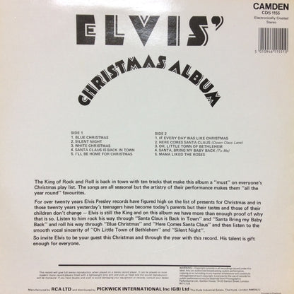 Elvis Presley : Elvis' Christmas Album (LP, Album, RE, RM, CBS)
