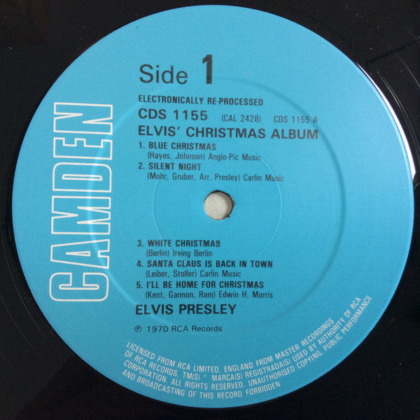 Elvis Presley : Elvis' Christmas Album (LP, Album, RE, RM, CBS)