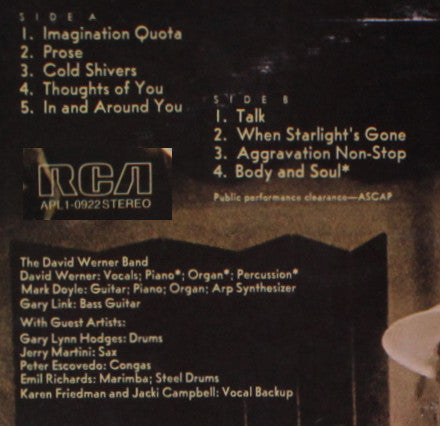David Werner : Imagination Quota (LP, Album, Tan)