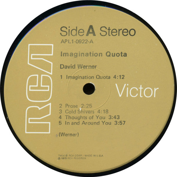 David Werner : Imagination Quota (LP, Album, Tan)