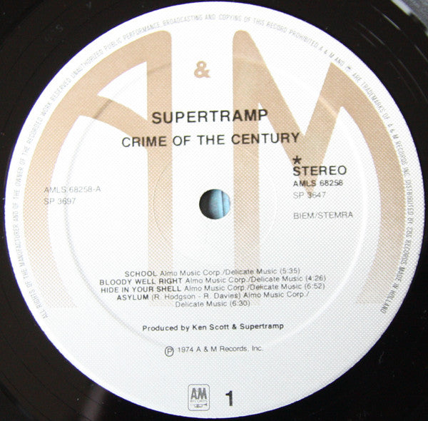 Supertramp : Crime Of The Century (LP, Album, RE)