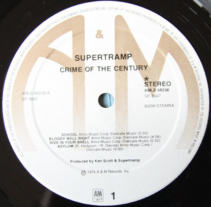 Supertramp : Crime Of The Century (LP, Album, RE)