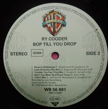 Ry Cooder : Bop Till You Drop (LP, Album, RE)