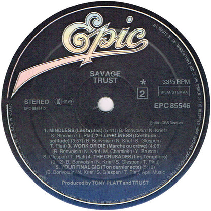 Trust (2) : Savage (LP, Album)