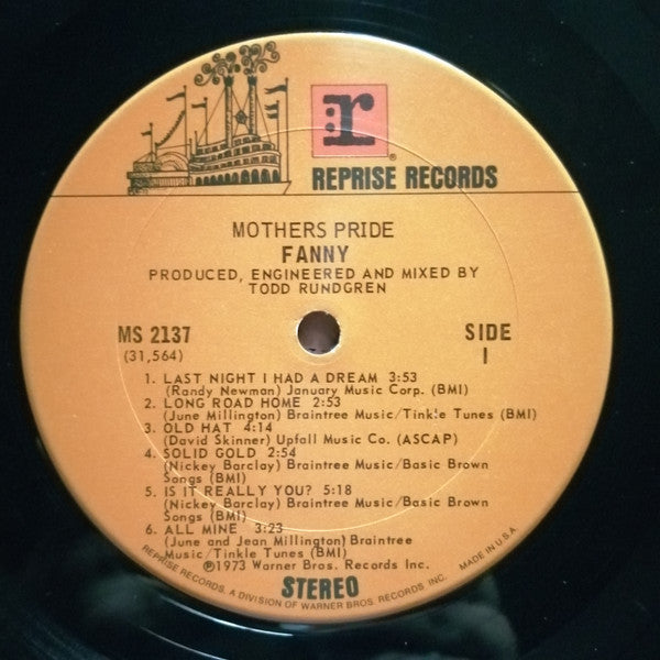 Fanny (2) : Mother's Pride (LP, Album, San)