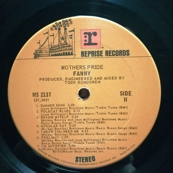 Fanny (2) : Mother's Pride (LP, Album, San)