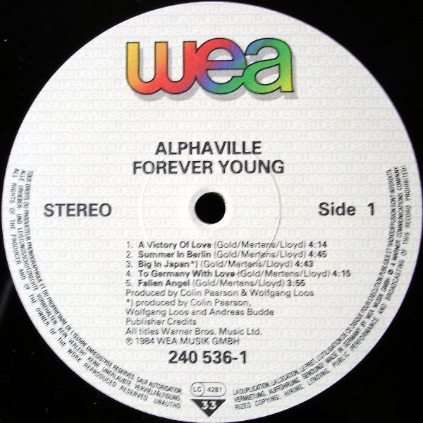 Alphaville : Forever Young (LP, Album)
