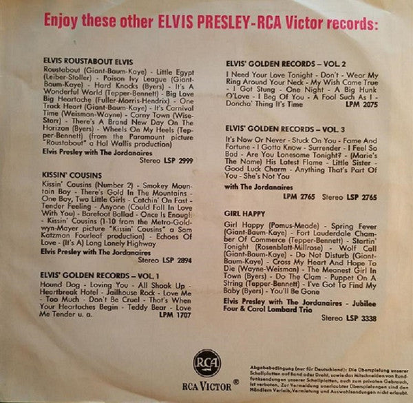 Elvis* : Crying In The Chapel / I Believe In The Man In The Sky (7", Single)