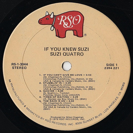 Suzi Quatro : If You Knew Suzi... (LP, Album, 53 )