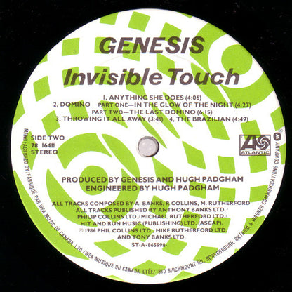 Genesis : Invisible Touch (LP, Album, Emb)
