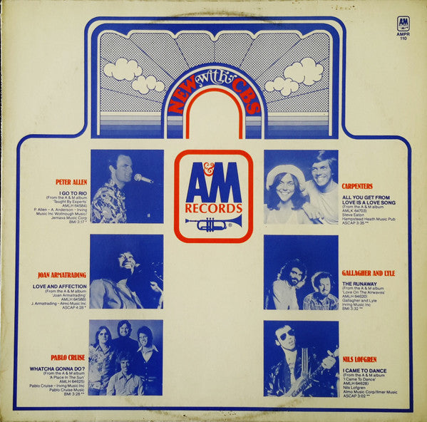 Various : New With CBS - A&M Sampler (LP, Comp, Promo)