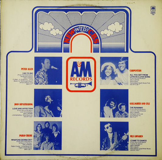 Various : New With CBS - A&M Sampler (LP, Comp, Promo)