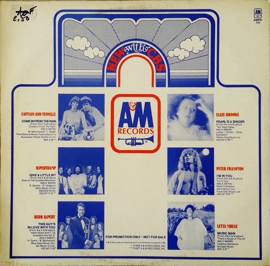 Various : New With CBS - A&M Sampler (LP, Comp, Promo)