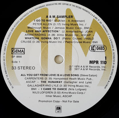 Various : New With CBS - A&M Sampler (LP, Comp, Promo)