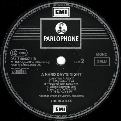 The Beatles : A Hard Day's Night (LP, Album, Mono, RE, DMM)