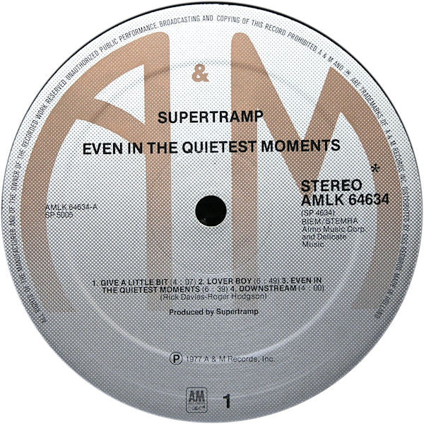 Supertramp : Even In The Quietest Moments... (LP, Album)